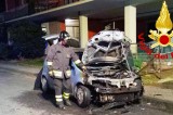 Avellino – Auto in fiamme a S. Tommaso. L’intervento dei Vigili del Fuoco