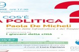 “Che cos’è la politica?” Il Ministro De Micheli intervistata dai giovani della città