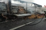 Vallata – Incendio di un autocarro sull’autostrada A16