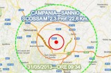Terremoto di magnitudo 2.3 tra le province di Avellino e Benevento Terremoto di magnitudo 2.3 tra le province di Avellino e Benevento