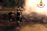 Contrada, in fiamme un’auto. Intervengono i vigili