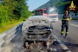 Monteforte – Auto in fiamme sull’autostrada