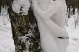 Nei boschi di Montemarano il bacio scolpito nella neve