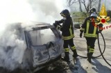 Auto in fiamme a Montoro