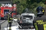 Paura sul raccordo AV – SA, auto in fiamme