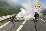 Monteforte Irpino – Incendio di un’autosull’A16