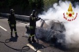 Mugnano del Cardinale – Auto si incendia lungo l’A16