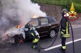 Baiano – Incendio di un’auto sull’A16