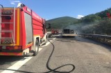 Monteforte Irpino – Autocarro in fiamme sull’A-16