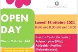 Vaccinazioni in Irpinia, Open Day lunedì 18 ottobre