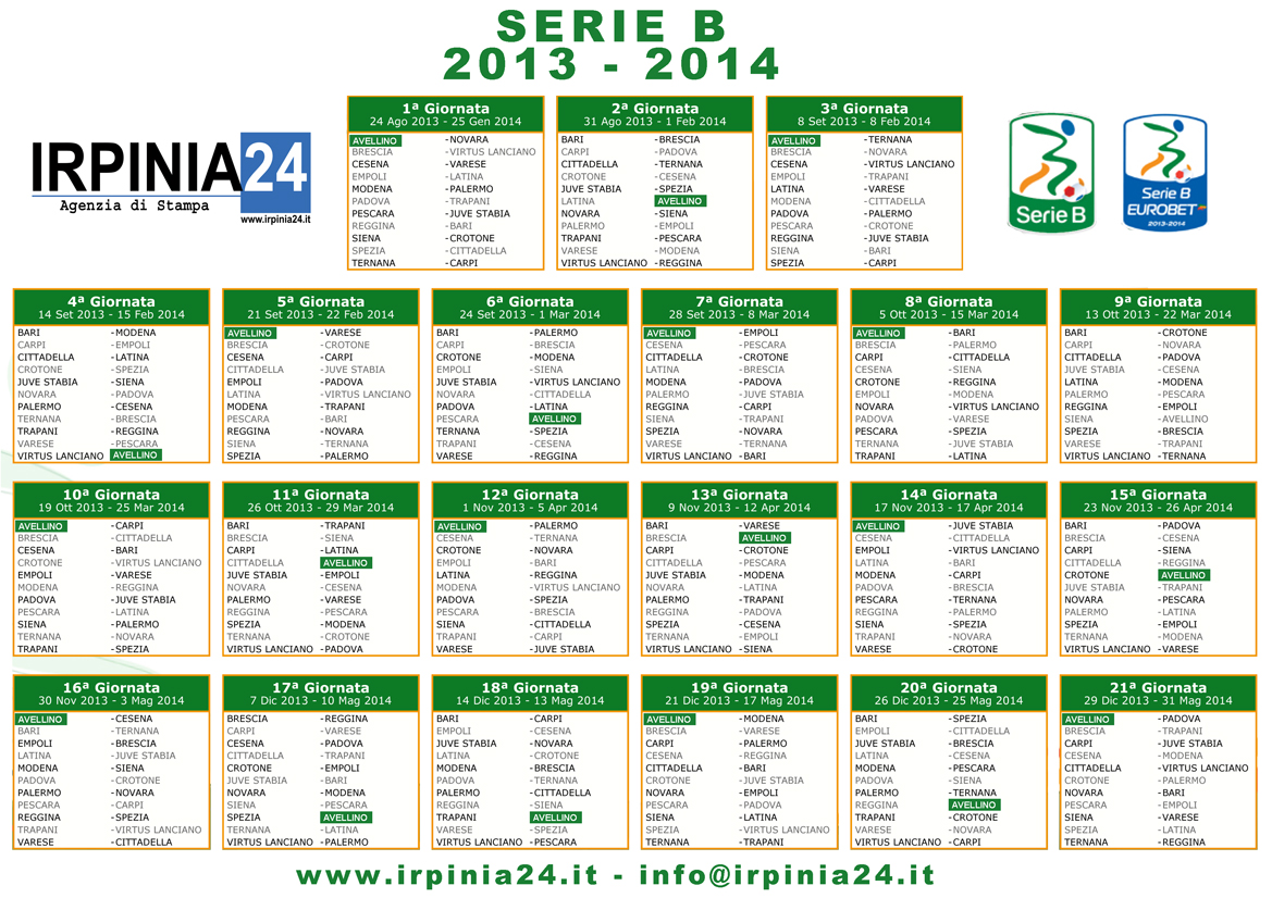 CALENDARIO SERIE B