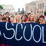 Manifestazione studenti e lavoratori della scuola contro il Governo Monti
