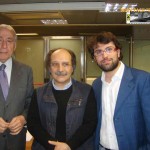 Biagio Agnes, il professore Annibale Elia e Michele Pilla, direttore del Montaguto Tg