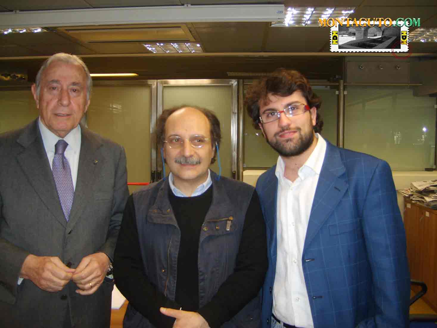 Biagio Agnes, il professore Annibale Elia e Michele Pilla, direttore del Montaguto Tg
