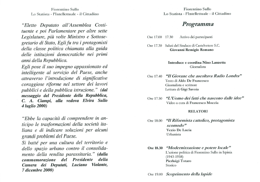 commemorazione Fiorentino Sullo