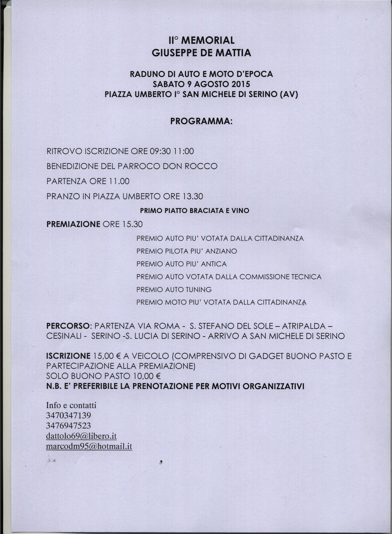 PROGRAMMA MANIFESTAZIONE
