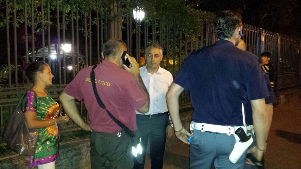 caduta albero nella villa Falcone e Borsellino