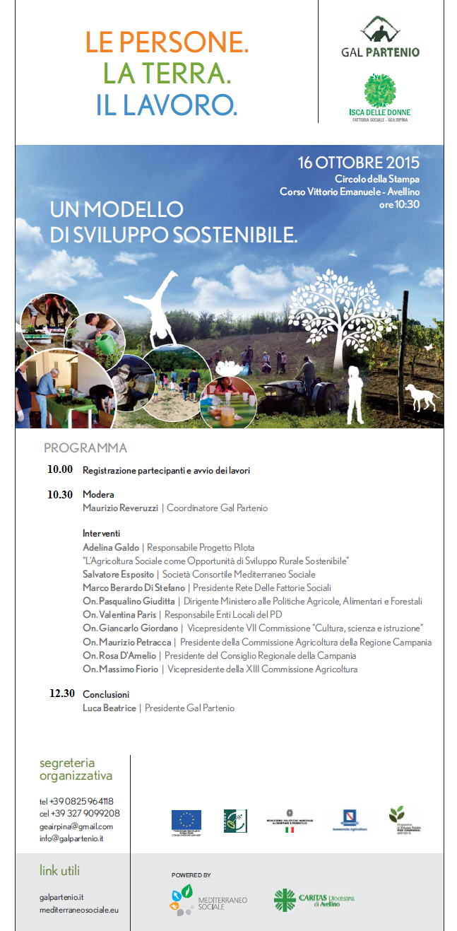 16 Ottobre Convegno le persone-la terra-il lavoro