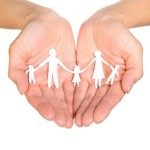 Paper family in hands