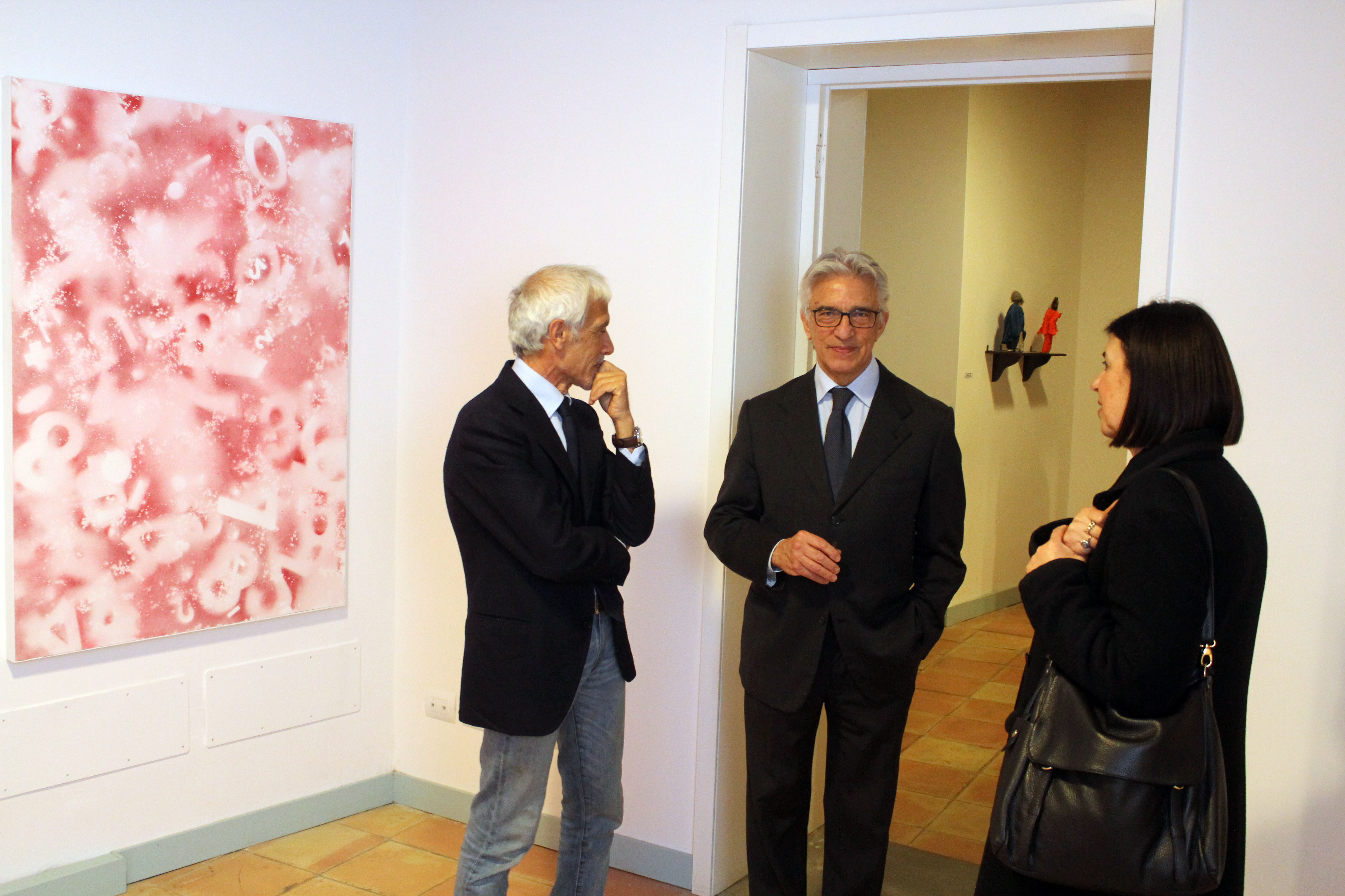assessore alla cultura Ermanno Guerra - il sindaco Enzo Napoli - il soprintendente Francesca Casule all'inaugurazione di FACE TO FACE