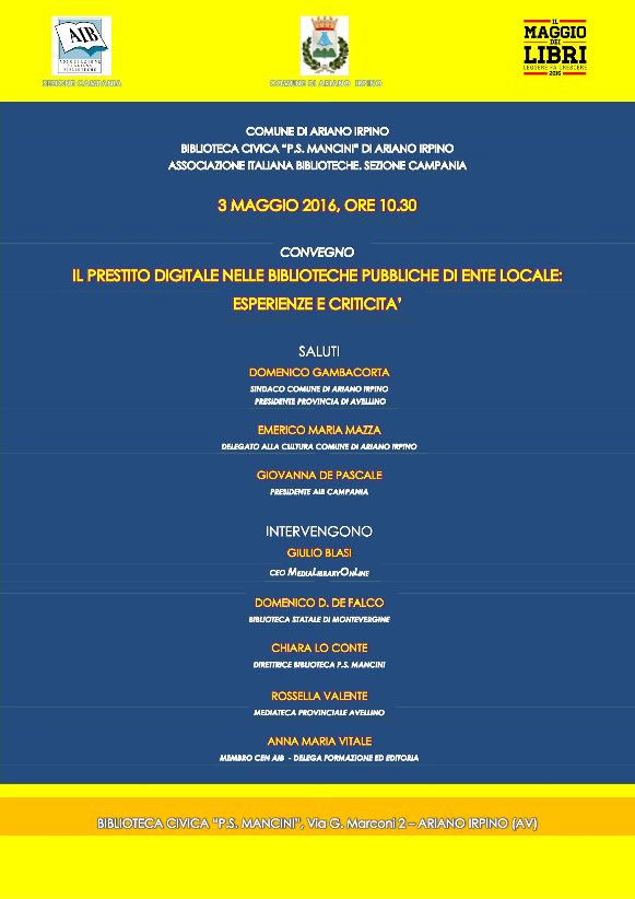 locandina 3 maggio Convegno Ariano Irpino