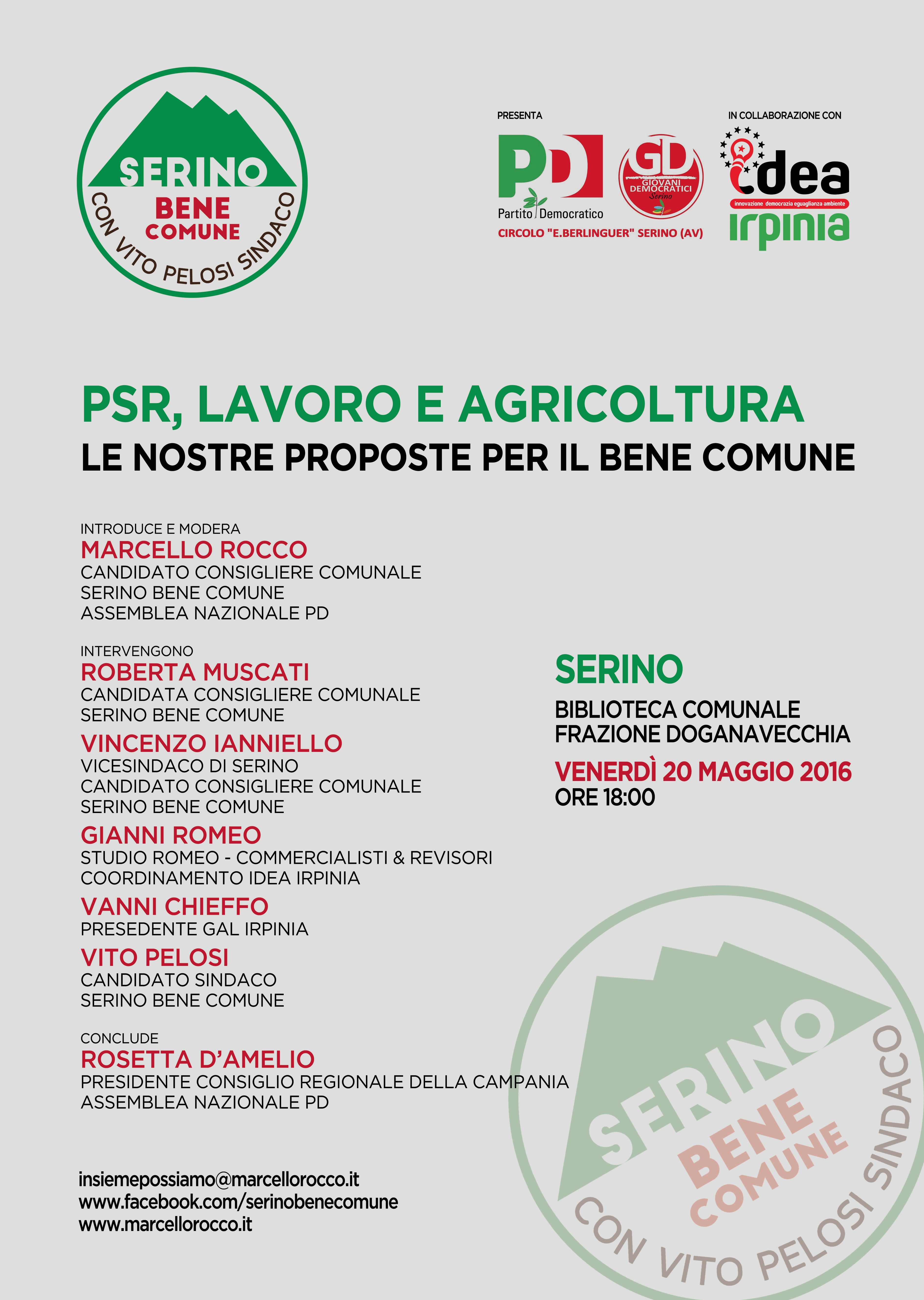 LOCANDINA - PSR_Lavoro e Agricoltura_GD PD Serino_Serino Bene Comune