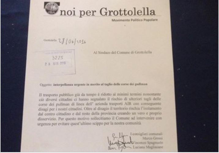 interpellanza taglio corse