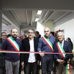 Il Sindaco di vallesaccarda Archidiacono apre la Fiera della Cinegustologia con l'Ass. alla Cultura del Com. di Trevico Garofano il direttore del festival Marco Lombardi e il Sindaco di Zungoli Caruso