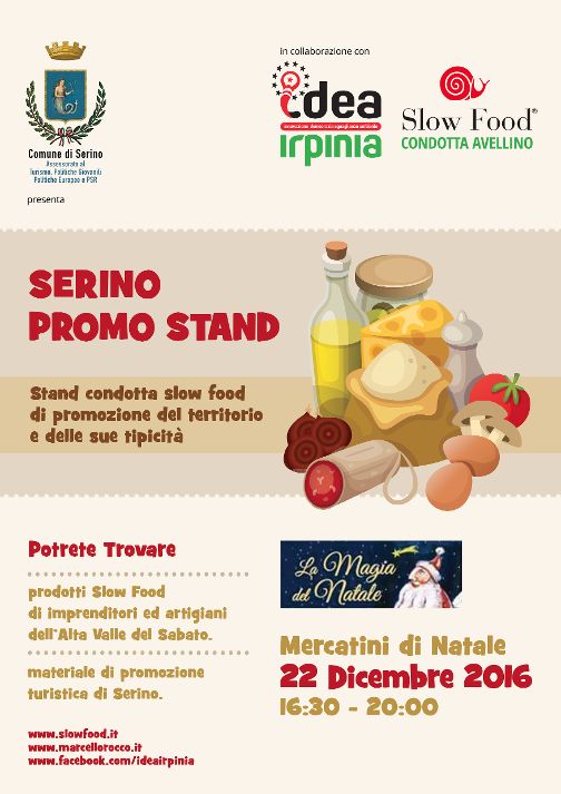 Locandina stand 22Dic2016 Assessorato al Turismo_Slow Food e IDEA Irpinia