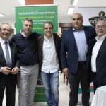 Il Sindaco di Trevico Nicolino Rossi e Marco Loimbardi con tre fuoriclasse della squadra dei Ristoranti Cinegustologici Franco Pagliarulo di Minicuccio Luigi Giovanniello e Carmine Fischetti di Oasis