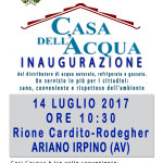 Manifesto Inaugurazione Casa dell'acqua Cardito