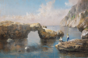 1 - Pescatori sullo scoglio della Sirena, 1886, tm,  35.6 x 53