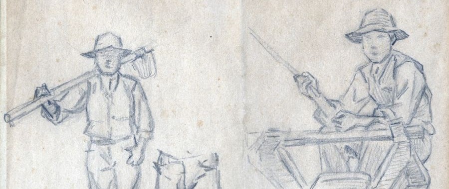 Gioli Francesco, Studio per contadino 1906, matita su carta 21,4 x 27