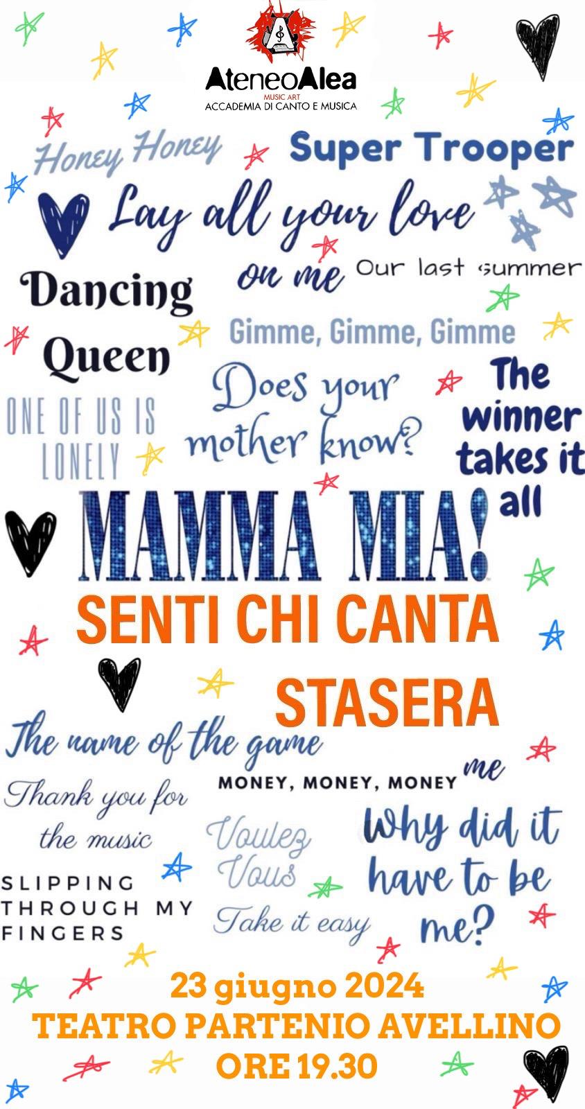Locandina musical Mamma Mia! Senti Chi Canta Stasera