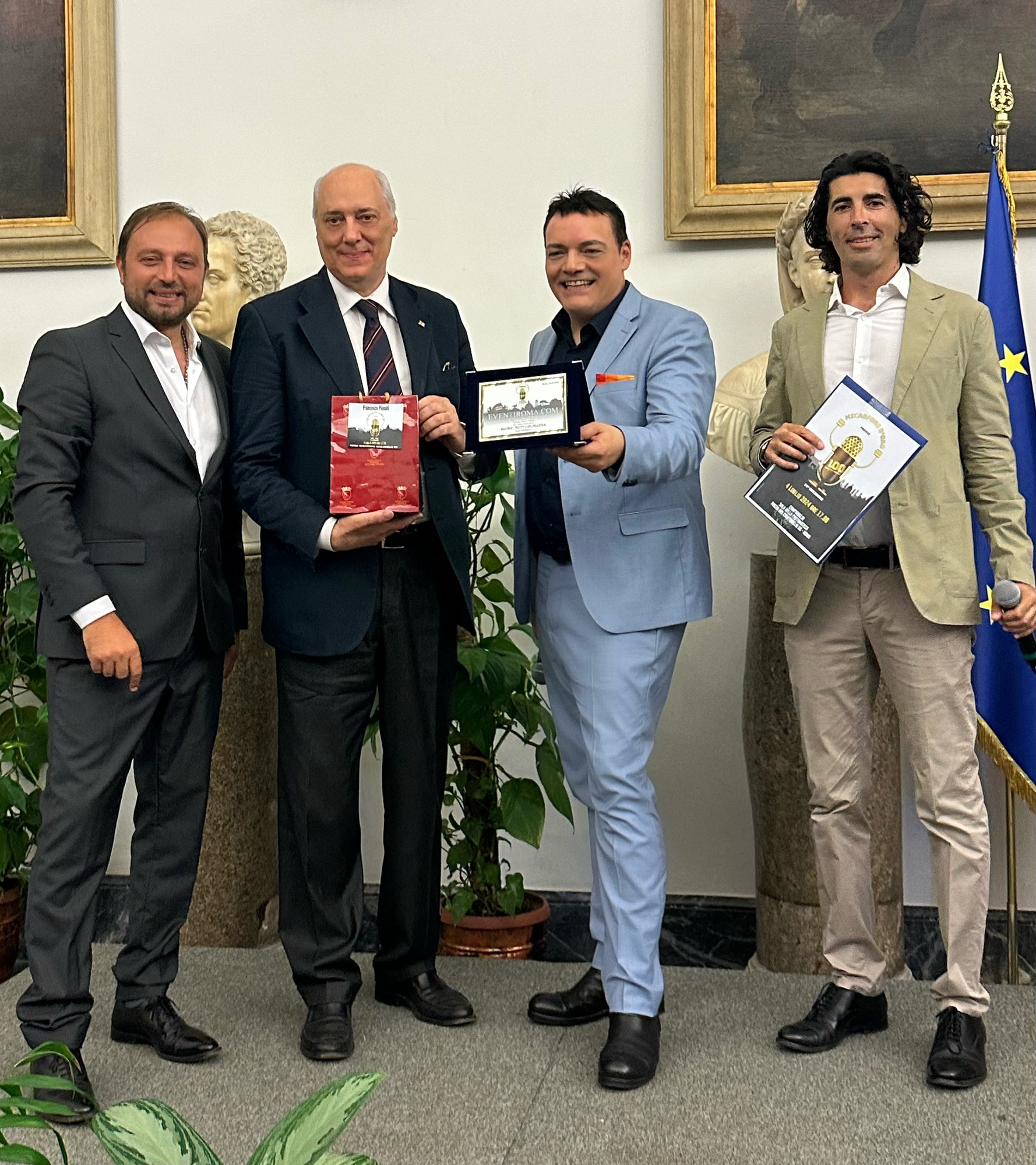 Da sin. Fabrizio Santori, Francesco Pionati, Igor Righetti e Fabrizio Pacifici