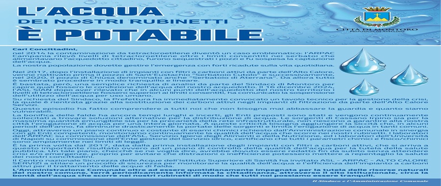 montoro manifesto acqua sindaco su potabilità