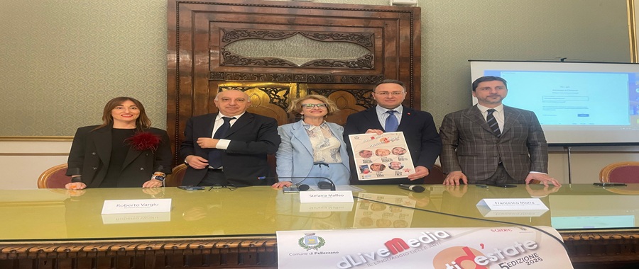 Foto 2 presentazione Racconti d'estate 2025 Da sx Iuliis - Vargiu - Maffeo - Morra - Cono