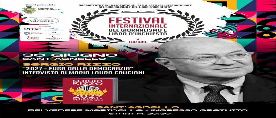 Locandina - Sergio Rizzo Sant'Agnello - Festival internazionale del giornalismo e libro d'inchiesta