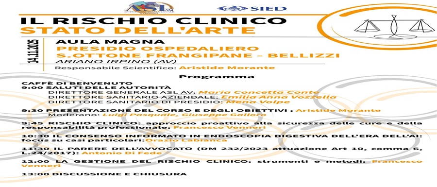 Locandina Evento Rischio Clinico