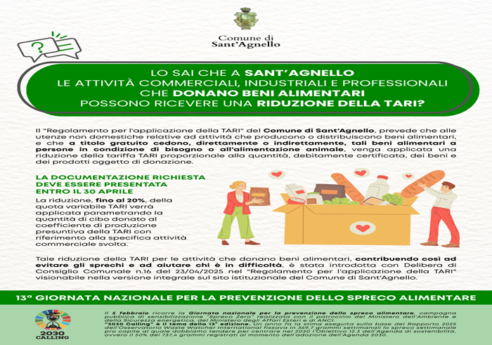 Focus riduzione TARI donazione beni alimentari - Comune di Sant'Agnello (1)