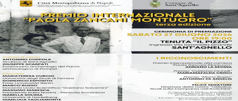 Locandina Premio Paola Zancani Montuoro 2026 - Sant'Agnello