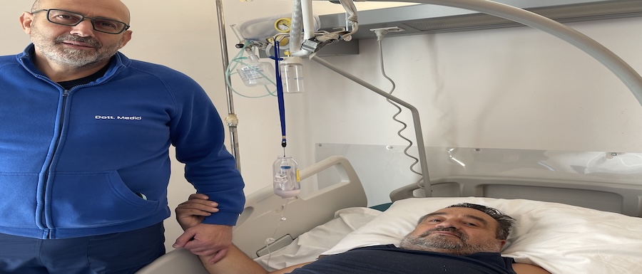 Il 60enne col dott Medici